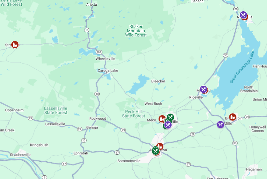 Visit https://www.google.com/maps/d/edit?mid=1SaoUtT0iXI3S9MGlz5gsZm12m2vGhCg&usp=sharing for the locations and details.