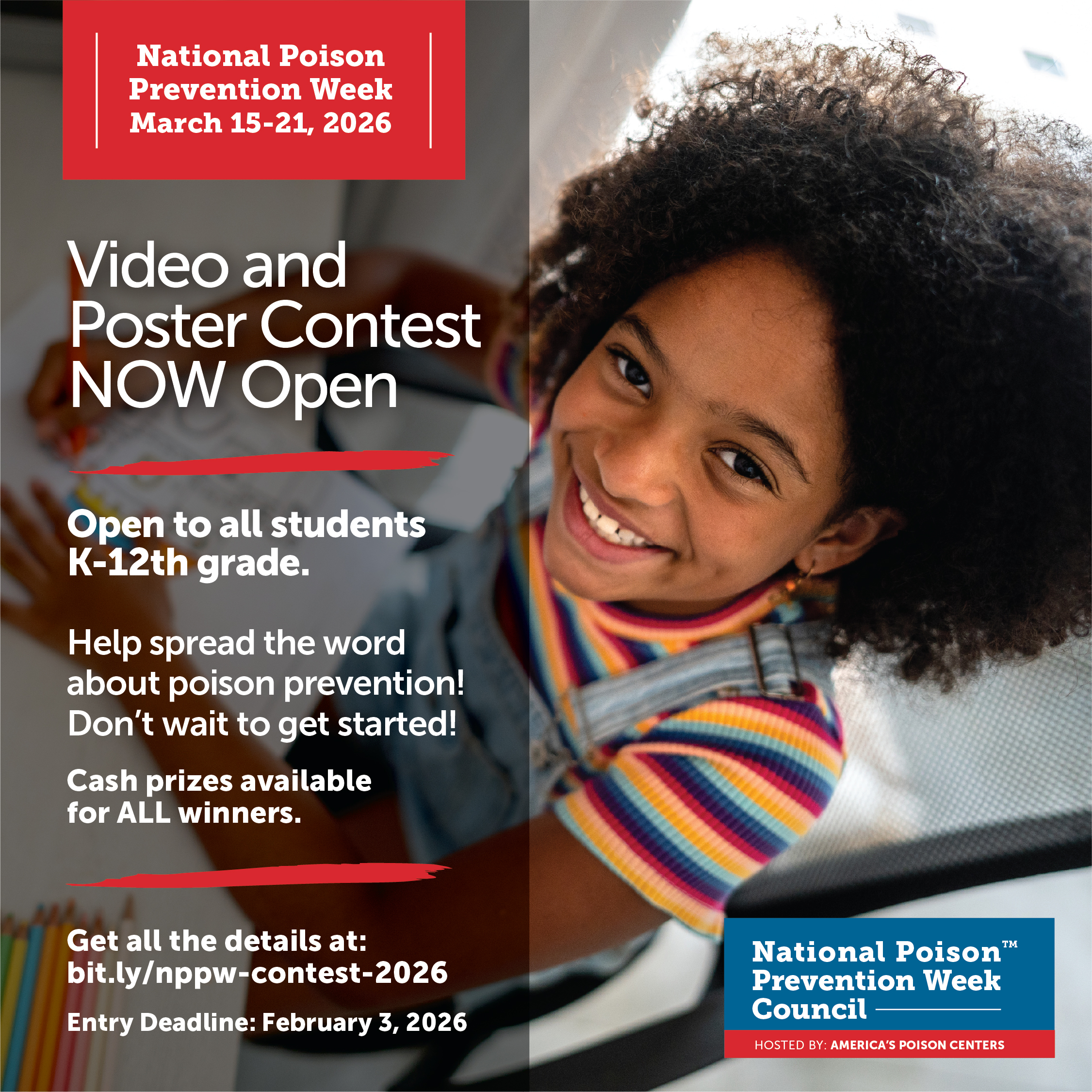 Poison Prevention Video and Poster Contest - cash prizes