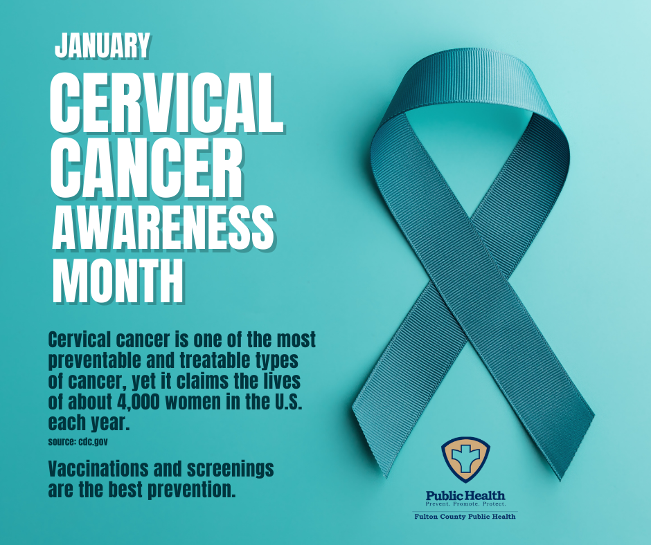 JANUARY CERVICAL CANCER AWARENESS MONTH Cervical cancer is one of the most preventable and treatable types of cancer, yet it claims the lives of about 4,000 women in the U.S. each year. source: cac.gov Vaccinations and screenings are the best prevention.