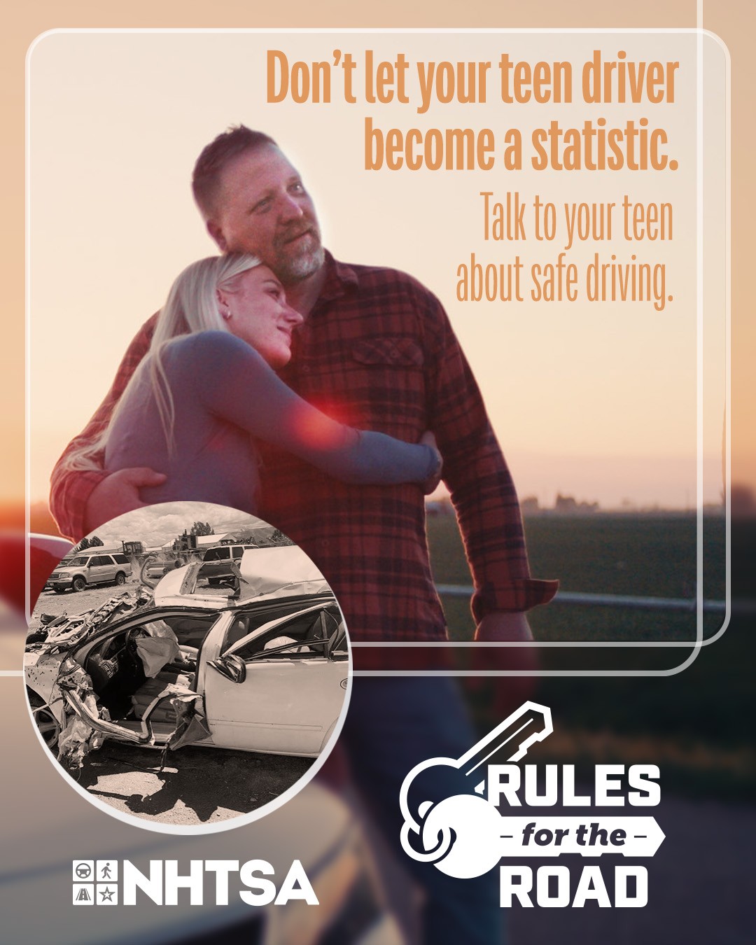 Don't let your teen driver become a statistic. Talk to your teen. about safe driving.