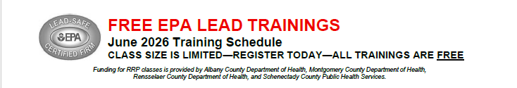 Free (monthly) EPA Lead Training
