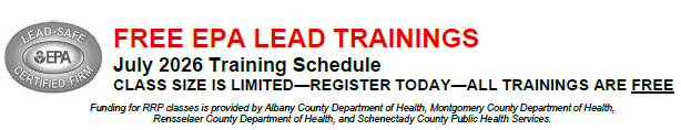 Free (monthly) EPA Lead Training