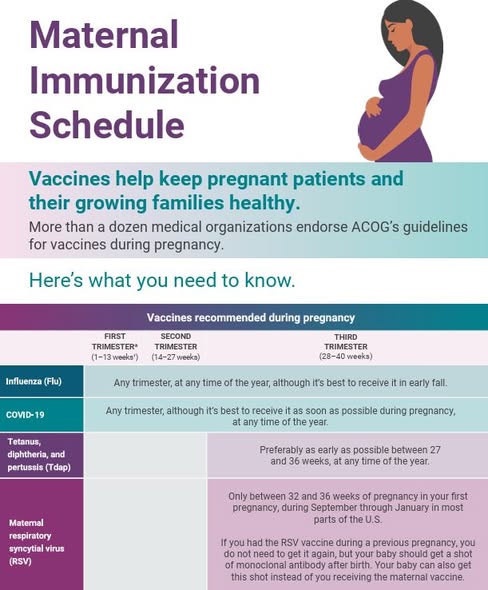 Screenshot of the information found at https://www.acog.org/womens-health/infographics/maternal-immunization-schedule